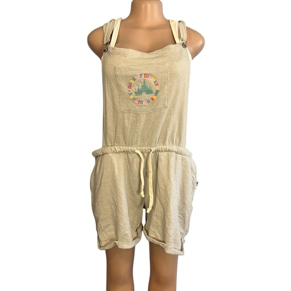 3/$30 🍂 Disney Parks Dose Of Disney Sweat Short Overalls Shortalls Romper - Picture 1 of 10